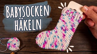 Die einfachsten Socken der Welt Babysocken häkeln ohne Ferse [upl. by Asimaj]