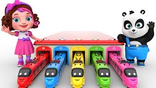 Learn Colors With Toy Trains  Pinky and Panda [upl. by Ttnerb876]