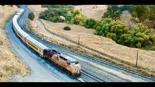 Tehachapi Live Train Cams Drone UP Passenger Train at Cable [upl. by Dwane59]