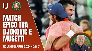 Roland Garros Scanagatta quotVittoria incredibile di Djokovic su Musetti 4 italiani agli ottaviquot [upl. by Fokos]