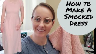 Making A Smocked Dress  How To Make A Shirred Dress  👗 sewing with elastic thread [upl. by Ias509]