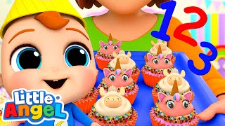 Count the Cupcakes Song  Nursery Rhymes for kids  Little Angel [upl. by Ettenaej]