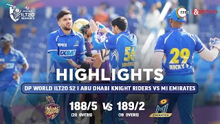 ILT20 S2  हिंदी  HIGHLIGHTS  MI Emirates VS Abu Dhabi Knight Riders  T20 Cricket  28th Jan [upl. by Icrad]