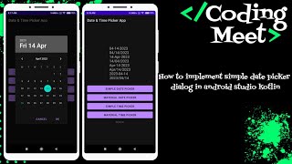 How to Implement Simple Date Picker Dialog in Android Studio Kotlin [upl. by Lebbie235]