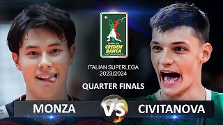 Quarter Finals of Italian Volleyball SuperLega 20232024  Monza vs Civitanova [upl. by Rorke]