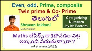 prime numbers and composite numbers co prime twin prime 6th Class Maths  Shravan Jakkani [upl. by Boaten221]