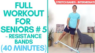 Full Workout With Stretch Band For Seniors  40 Minutes  Intermediate [upl. by Aisel]