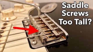 CHEAP amp EASY Fix for Strat Saddle Height Screws That Are Too High [upl. by Thorne570]