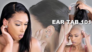 ✂️ EAR TAB How To CUT LACE Around EAR amp Install Lace Wig To Fit Head  PrettyluxHair [upl. by Kennith88]