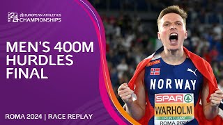 CHAMPIONSHIP RECORD 🔥 Mens 400m hurdles final replay  Roma 2024 [upl. by Tnilc48]