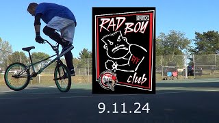 Flatland BMX tonight at the courts 91124 Steve Stallman and I doing boomerangs Tailwhip Whiplash [upl. by Trebmer]