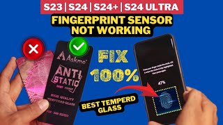 S23 Fingerprint Not Working Problem Fix 101  Best Screen Protector Guard For S23s24 amp S24 ultra [upl. by Elana667]