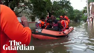 Heavy flooding in southern India before Cyclone Michaung makes landfall [upl. by Rauscher]