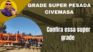 Grade CIVEMASA Super pesada 30 discos de 42 polegada 148336 quilos exige um trator de 650 a 700 CV [upl. by Boycey]