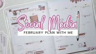 PLANNER MONTHLY SETUP  Social Media  February 2024 [upl. by Ajak848]