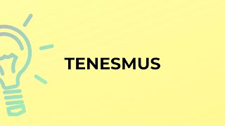 What is the meaning of the word TENESMUS [upl. by Pippy]