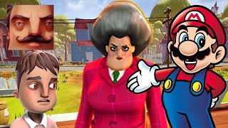 Hello Neighbor  New Secret Neighbor Mario Aaron Scary Teacher Mr Bean History Gameplay Walkthrough [upl. by Daniela]