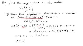 Shortcut Method to Find Eigenvectors of 2 × 2 matrix  Linear Algebra [upl. by Warrin]