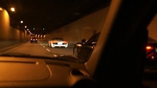 Capristo R8 V10 amp GranTurismo S blasting through tunnel and city [upl. by Trinl434]