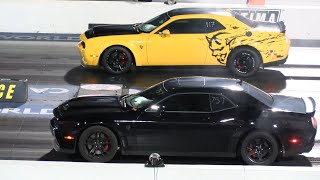 Dodge Demon vs Hellcat  muscle cars drag racing [upl. by Sonny]