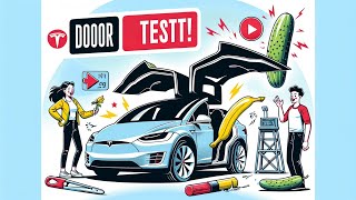 Tesla Model X Falcon Wing Test What Happens to a Banana [upl. by Fabria802]