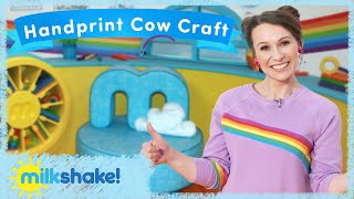 Milkshake Studio Crafts  Handprint Cow  Jen [upl. by Atnwahs]