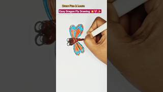 Easy dragonfly drawing for beginners 💖✨💥shorts drawing dragonfly ashortaday art [upl. by Auqined]