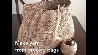 ♻️ Making Plarn Yarn from HDPE 2 Grocery Bags to Crochet With Totes Bags Etc Recycle Upcycle GemFOX [upl. by Emsmus]