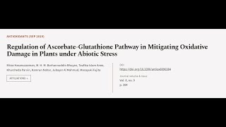 Regulation of AscorbateGlutathione Pathway in Mitigating Oxidative Damage in Plants   RTCLTV [upl. by Nicholson]