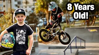 End of 8 Caidens Freestyle BMX riding progression [upl. by Adnelg]