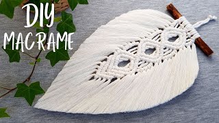 DIY como hacer una PLUMA en MACRAME paso a paso  DIY Macrame Feather Tutorial [upl. by Eerazed73]