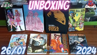 MANGA Unboxing 154 Elden Ring Kingdom One Piece Oshi no Ko Steel Ball Run  Review BUSCAVIDAS 😕 [upl. by Yeltrab]