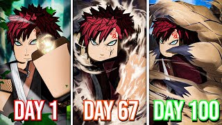 Spending 100 Days as GAARA in Shindo Life  Roblox [upl. by Jaclyn]