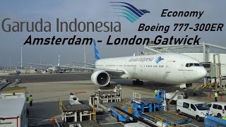 ✈️ TRIP REPORT Garuda Indonesia  Amsterdam to London Gatwick  Boeing 777300ER [upl. by Leahcin131]