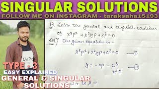 SINGULAR SOLUTION DIFFERENTIAL EQUATION IN HINDI  PART  3 [upl. by Rudie]