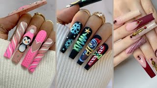 Beautiful multi color new year long nail designs ideas [upl. by Petronia]