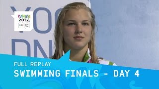 Swimming  Day 4 Finals  Full Replay  Nanjing 2014 Youth Olympic Games [upl. by Daberath]