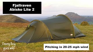 Fjallraven Abisko Lite 2 How to pitch an Abisko Lite 2 in high  strong winds [upl. by Doniv]