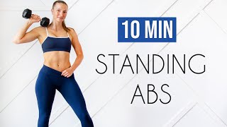 10 MIN STANDING ABS WORKOUT with weights [upl. by Lawtun]