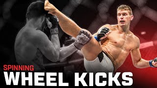 Every Spinning Wheel Kick KO in UFC HISTORY 🤯 [upl. by Callan]