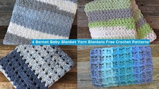 4 Boy Bernat Baby Blanket Yarn Crochet Patterns Super Chunky Yarn 6 Quick Easy [upl. by Atikim]