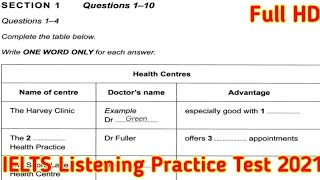 Health Center IELTS Listening  Health Center Listening IELTS Listening Practice Test 2024 With Ans [upl. by Norbel]