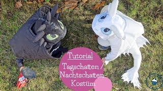 Tagschatten Nachtschatten Drachen Kostüm nähen  DIY lightfury nightfury dragon costume  mommymade [upl. by Ahtael831]