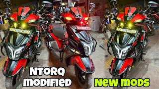 TvS ntorq 125 modified light  ntorq modified  Ntorq heavy Crash guard 🧨 [upl. by Ahsinhoj508]