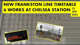 New Frankston line train timetable and early grade separation works at Chelsea January 2021 [upl. by Akkire]