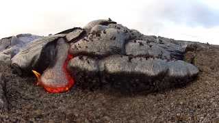 5 17 13 Lava Flow Hawaii Kilauea Volcano Lava Flow GoPro Hero 2 [upl. by Aiderfla]