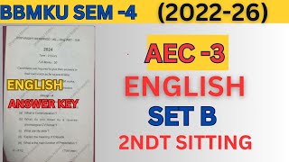 BBMKU SEM 4 202226AEC ENGLISH SET BANSWER KEY DHANBAD MATHS ACADEMY [upl. by Hengel913]