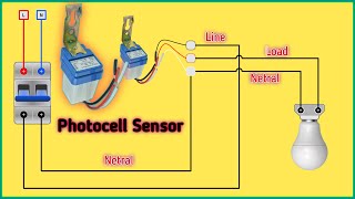 Photocell Sensor Wiring Connection  Electrical Simulation [upl. by Magdalen]