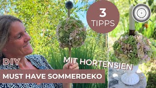 DIY  SCHWEBENDE DEKOKUGEL  3 Tipps mit HORTENSIEN [upl. by Einram412]