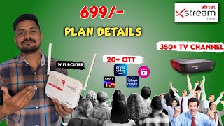 Airtel xstream Fiber 699 Plan Details In 2024  Settop Box  Airtel Xstream Fiber Installation [upl. by Nyrok33]